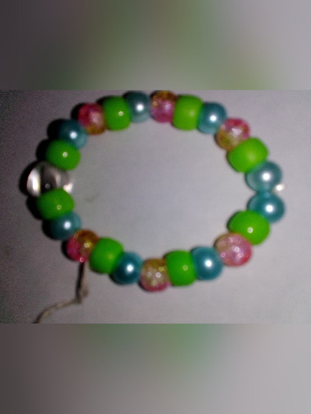 Kids Stretch Beaded Bracelet - Green & Blue